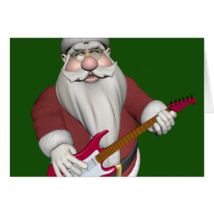 Musical Santa Claus mit roter Gitarre
