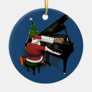 Musical Santa Claus Piano Keramikornament