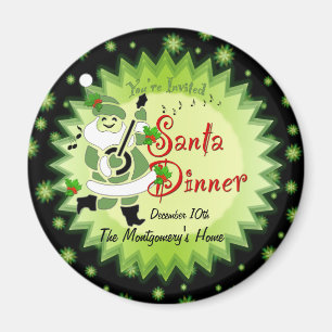 Musical Santa Elf Weihnachts-Abendessen Einladung  Magnet