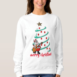 musical santa fröhliches Weihnachtsbaum lustiges D Sweatshirt