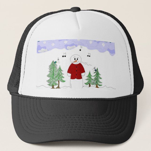 Musical Snowman Truckerkappe (Vorderseite)