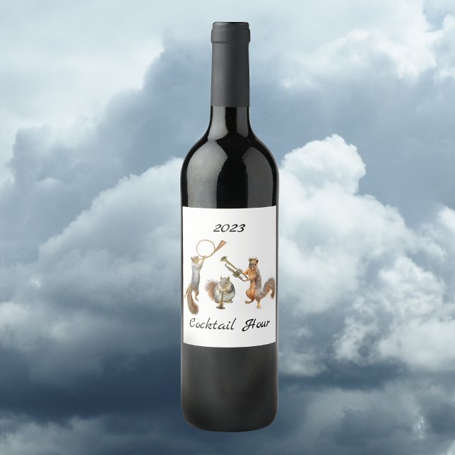 Musical Squirrels Wine Labels Weinetikett (Von Creator hochgeladen)