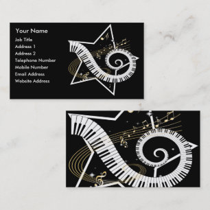 Musical Star golden notes Music Visitenkarte