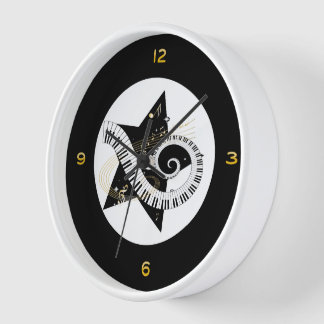Musical Star Golden Notes Wanduhr