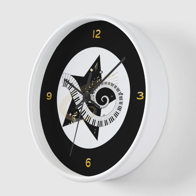 Musical Star Golden Notes Wanduhr (Winkel)