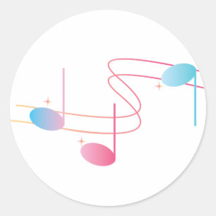 Musical Swirl Runder Aufkleber
