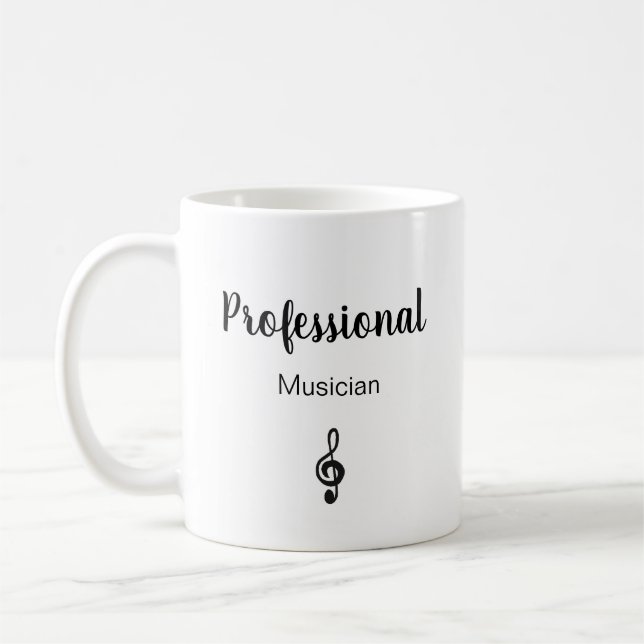 Musical Symbol Musician Schwarz-weiß Kaffeetasse (Links)