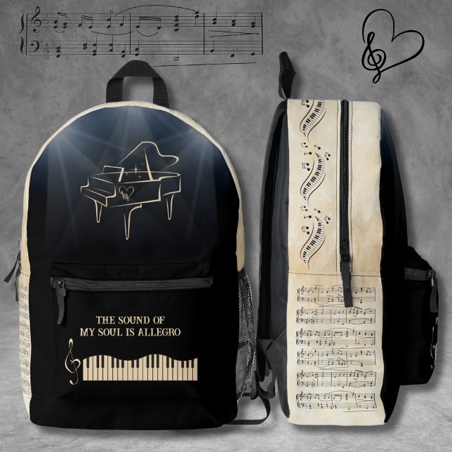 Musical Symphony Black und Tan Piano Rucksack (Musical Symphony Black and Tan Piano Backpack)