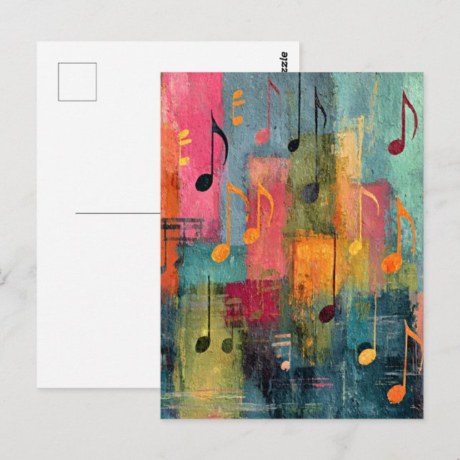 Musical Theme Abstract Art Postkarte (Vorne/Hinten)