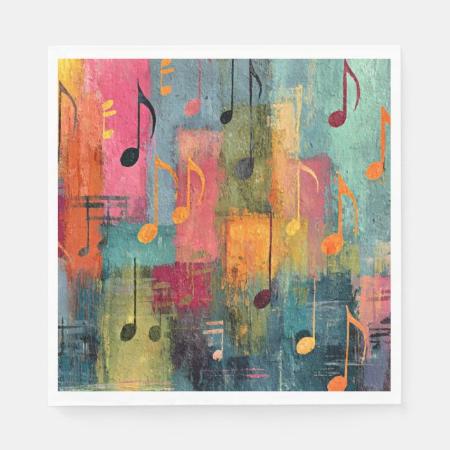 Musical Theme Abstract Art Serviette (Vorderseite)
