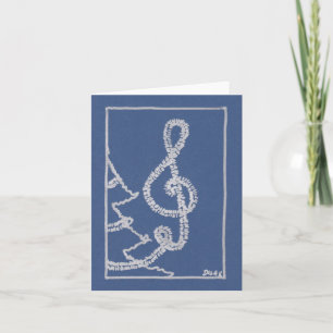 Musical Tinsel Blue Christmas Grußkarte Karte