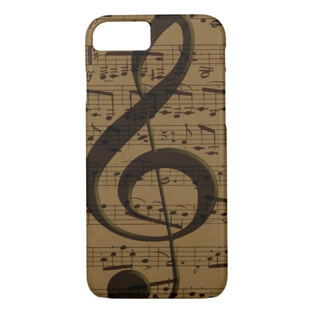 Musical Treble Clef Sheet Music Classic Case-Mate iPhone Hülle (Rückseite)