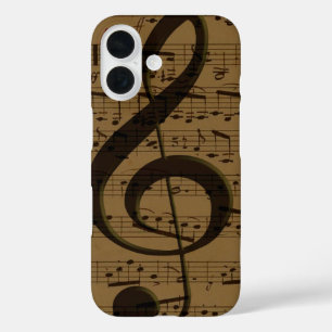Musical Treble Clef Sheet Music Classic iPhone 16 Hülle