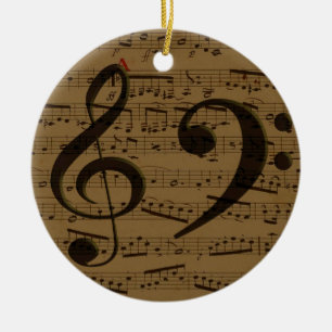 Musical Treble Clef Sheet Music Classic Keramikornament