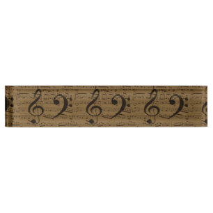 Musical Treble Clef Sheet Music Classic Namensplakette