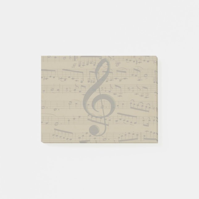 Musical Treble Clef Sheet Music Classic Post-it Klebezettel (Vorderseite)