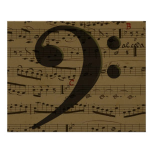 Musical Treble Clef Sheet Music Classic Poster