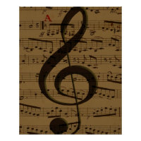 Musical Treble Clef Sheet Music Classic