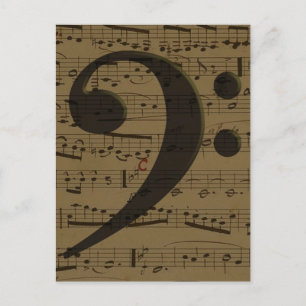 Musical Treble Clef Sheet Music Classic Postkarte
