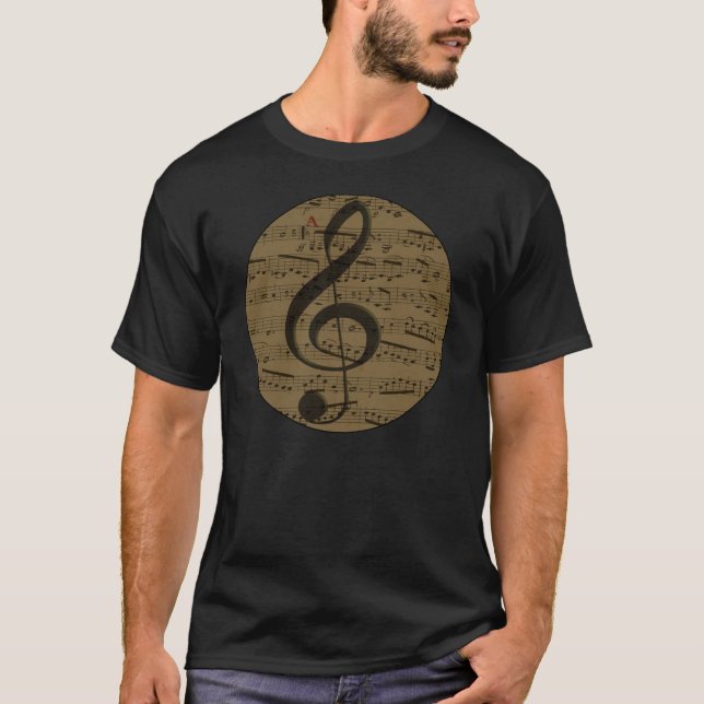 Musical Treble Clef Sheet Music Classic T-Shirt (Vorderseite)