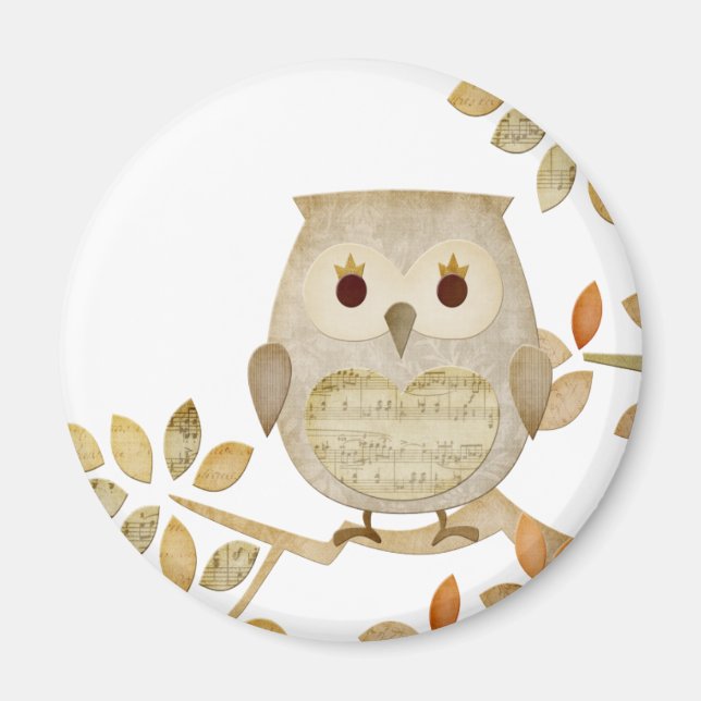 Musical Tree Owl Magnet (Vorne)