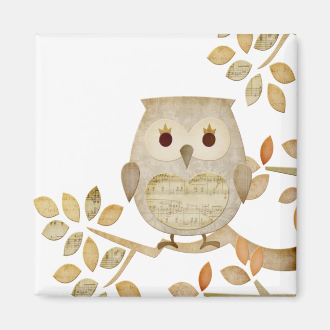 Musical Tree Owl Magnet (Vorne)