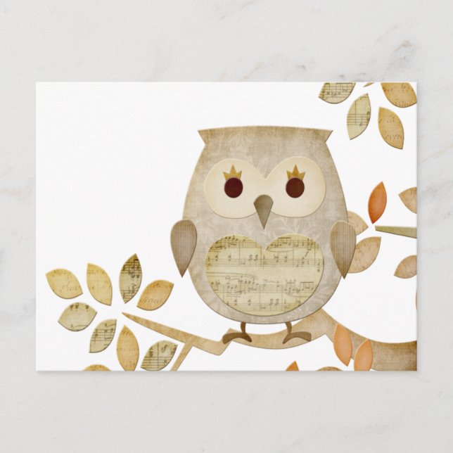 Musical Tree Owl Postkarte (Vorderseite)