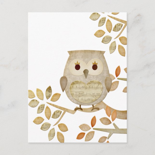 Musical Tree Owl Postkarte (Vorderseite)