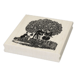 Musical Trio Wood Art Briefmarke Gummistempel