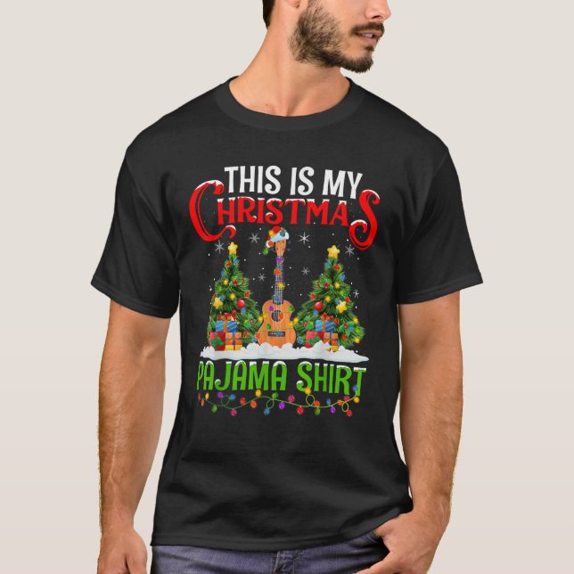 Musical Ukulele Xmas Lights This Is My Christmas P T-Shirt (Vorderseite)