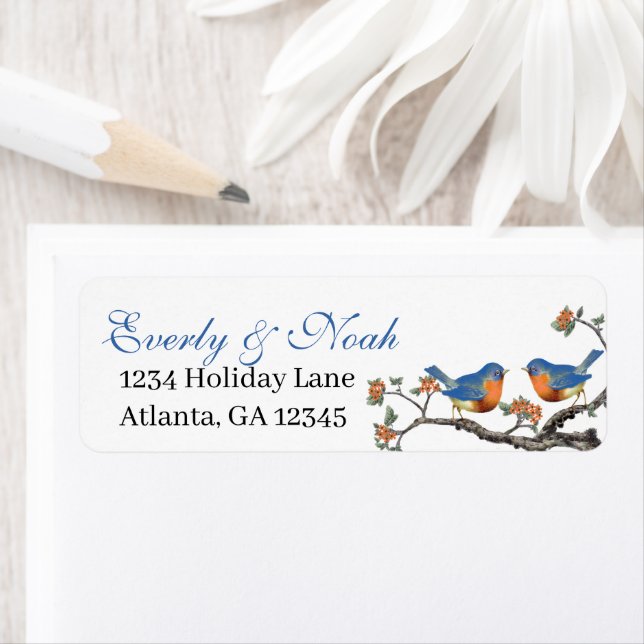 Musical Vintag Aqua Birds Gray Branch Labels (Insitu)