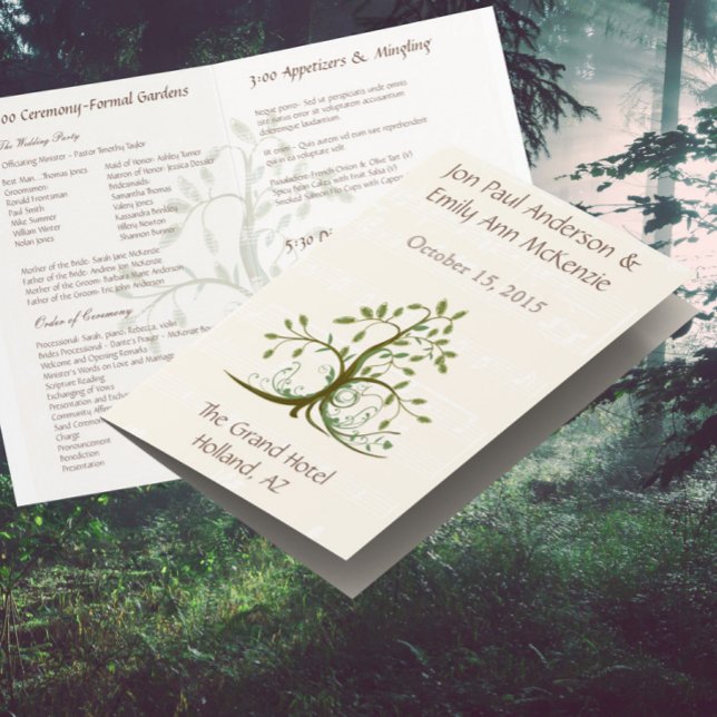 Musical Whispy Tree Wedding Programm (Von Creator hochgeladen)