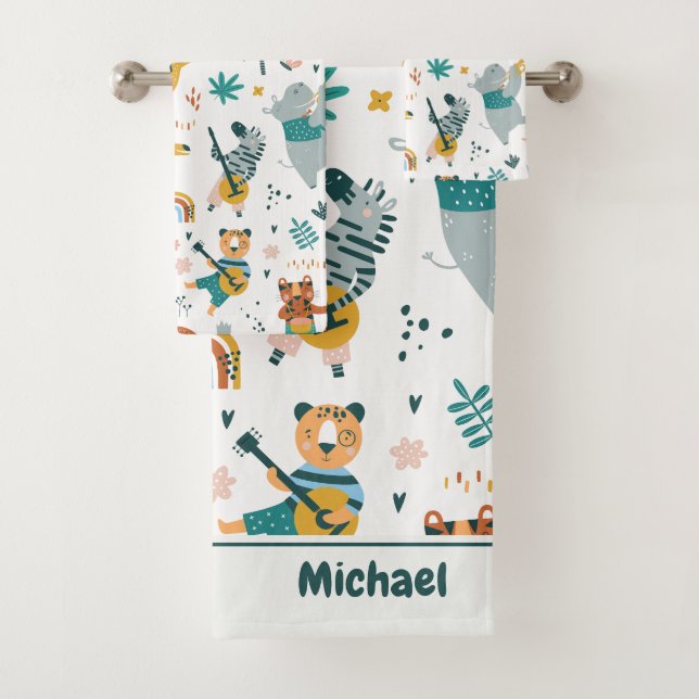 Musical Woodland Animals Badhandtuch Set (Insitu)