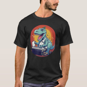 Musican T Rex Dinosaurier für Keyboard Music Liebh T-Shirt