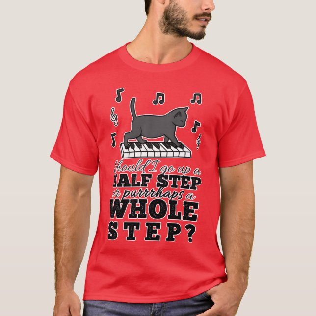Musicheory Cat Pun Retro T-Shirt (Vorderseite)