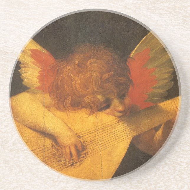 Musician Angel Lute von Rosso Fiorentino Untersetzer (Vorne)