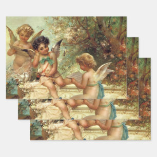 Musician Angels von Hans Zatzka, Viktorianische Ku Geschenkpapier Set