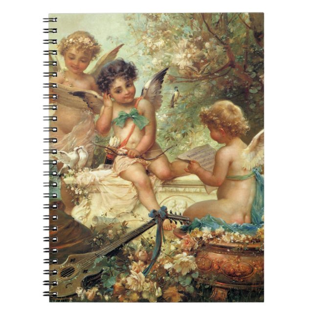 Musician Angels von Hans Zatzka, Viktorianische Ku Notizblock (Vorderseite)