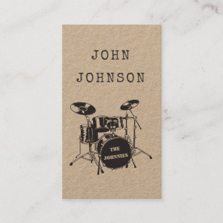 Musician Artist Drummer Percussion Band Publicity Telefonnummerkarte