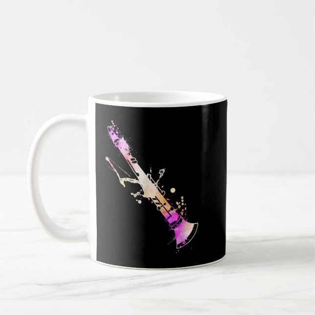 Musician Artist Music Teacher Wasserfarben Klarine Kaffeetasse (Links)