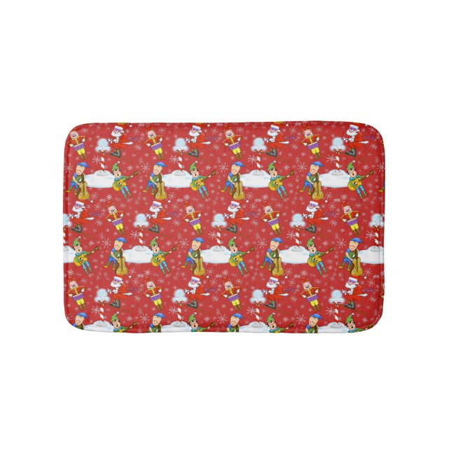 Musician Christmas Elves Bath Mat Badematte (Vorderseite)