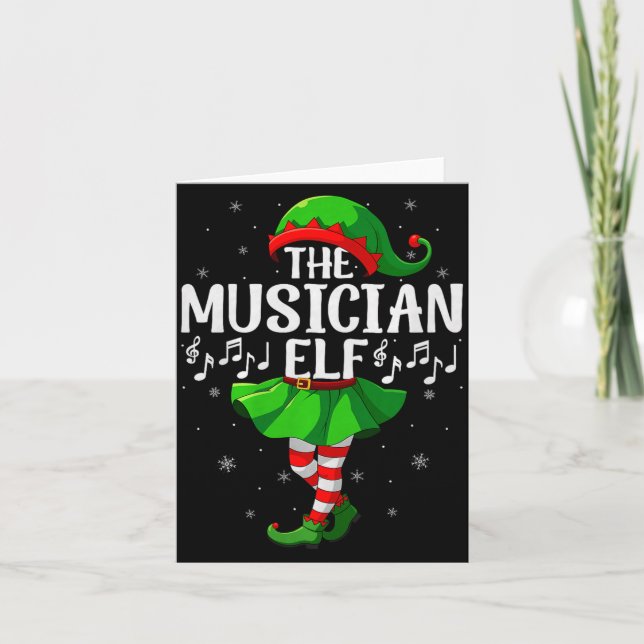 Musician Elf Christmas Girls Women Elf Squad Xmas  Karte (Vorderseite)