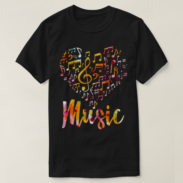 Musician Gift Musical Instrument Musiknoten Trebl T-Shirt (Design vorne)