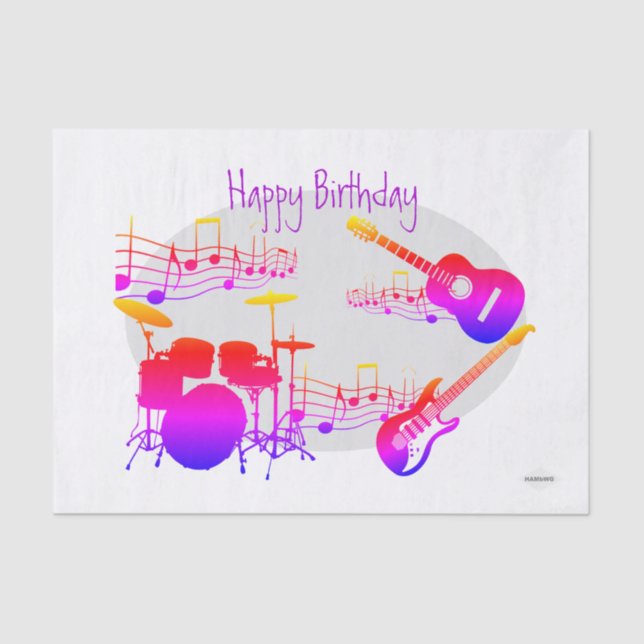 Musician Graphic Gift Tissue Design HAMbyWG Seidenpapier (Vorderseite)