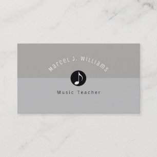 Musician Gray Business Card With Music Note Visitenkarte