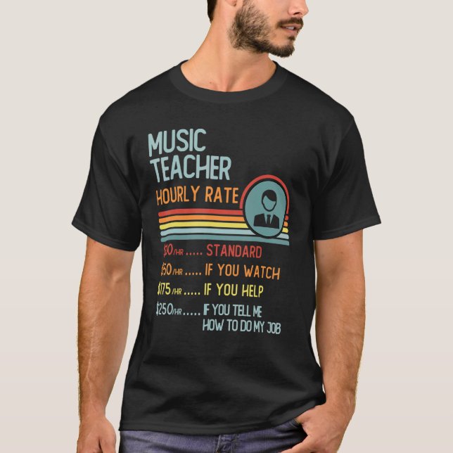 Musician Hourly Rate  Retro Job Title T-Shirt (Vorderseite)