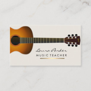 Musician Music Teacher Gitarreninstrument Gold Visitenkarte