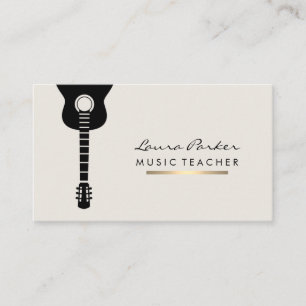 Musician Music Teacher Gitarreninstrument Gold Visitenkarte