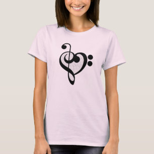 Musician Musiknote Pattern Herz T-Shirt