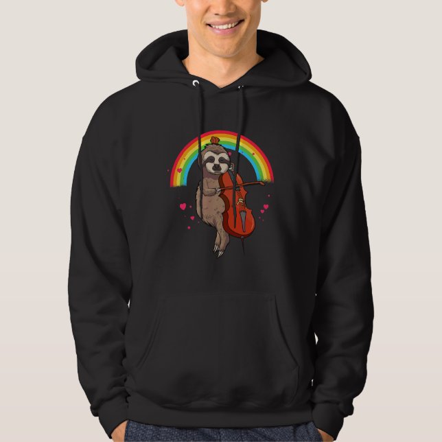 Musician Sloth Cello Player Cellists Hoodie (Vorderseite)